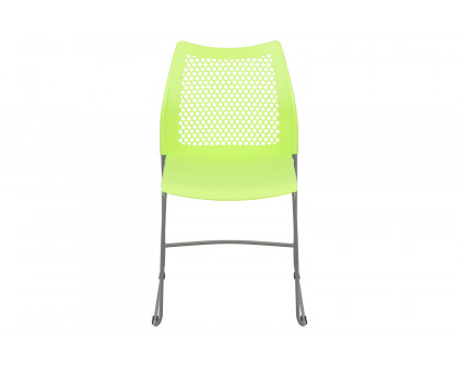 BLNK™ HERCULES Series Stack Chair with Air-Vent Back and Gray Powder Coated Sled Base - Green