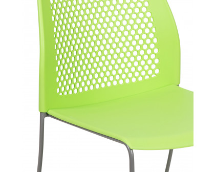 BLNK™ HERCULES Series Stack Chair with Air-Vent Back and Gray Powder Coated Sled Base - Green