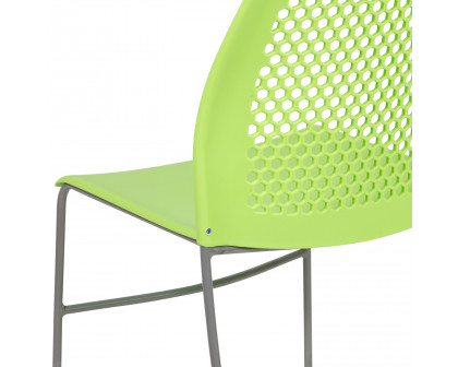 BLNK™ HERCULES Series Stack Chair with Air-Vent Back and Gray Powder Coated Sled Base - Green