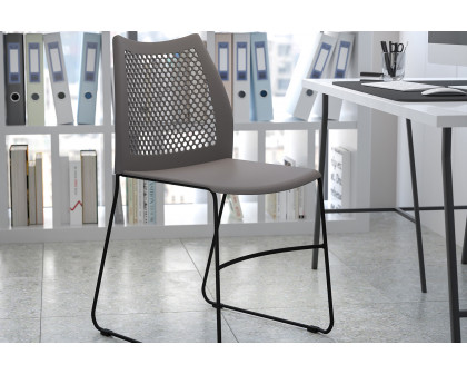 BLNK HERCULES Series Stack Chair with Air-Vent Back and Black Powder Coated Sled Base