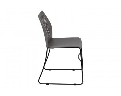 BLNK HERCULES Series Stack Chair with Air-Vent Back and Black Powder Coated Sled Base - Gray