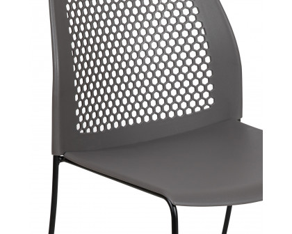 BLNK HERCULES Series Stack Chair with Air-Vent Back and Black Powder Coated Sled Base - Gray