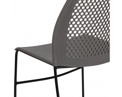 BLNK HERCULES Series Stack Chair with Air-Vent Back and Black Powder Coated Sled Base - Gray