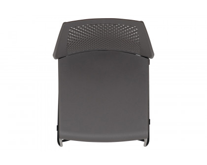 BLNK HERCULES Series Stack Chair with Air-Vent Back and Black Powder Coated Sled Base - Gray