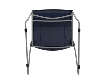 BLNK™ HERCULES Series Stack Chair with Air-Vent Back and Gray Powder Coated Sled Base - Navy