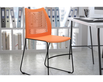 BLNK HERCULES Series Stack Chair with Air-Vent Back and Black Powder Coated Sled Base