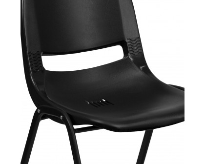 BLNK™ HERCULES Series Ergonomic Shell Stack Chair - Black, 17,75"H Seat