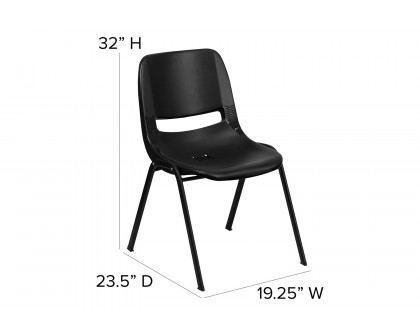 BLNK™ HERCULES Series Ergonomic Shell Stack Chair - Black, 17,75"H Seat