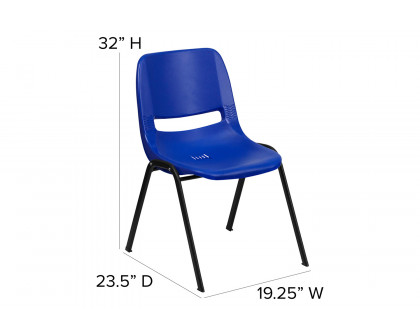 BLNK™ HERCULES Series Ergonomic Shell Stack Chair - Blue/Black, 17,75"H Seat