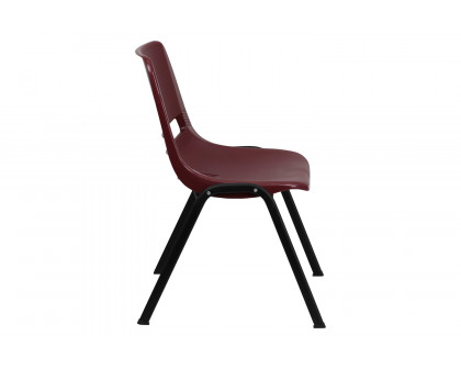 BLNK HERCULES Series Ergonomic Shell Stack Chair - Burgundy/Black, 17,75"H Seat