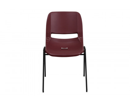 BLNK HERCULES Series Ergonomic Shell Stack Chair - Burgundy/Black, 17,75"H Seat