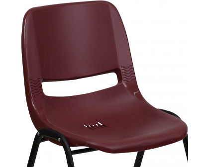 BLNK HERCULES Series Ergonomic Shell Stack Chair - Burgundy/Black, 17,75"H Seat