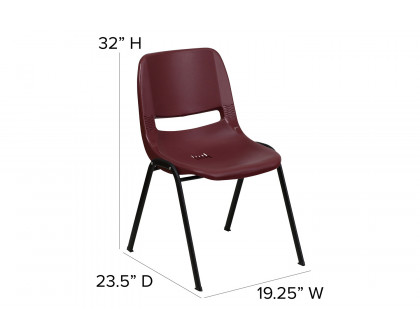 BLNK HERCULES Series Ergonomic Shell Stack Chair - Burgundy/Black, 17,75"H Seat