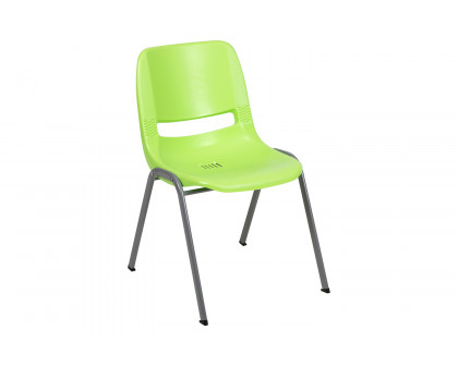 BLNK HERCULES Series Ergonomic Shell Stack Chair with Gray Frame - Green