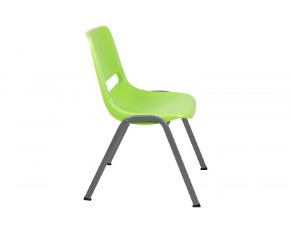 BLNK HERCULES Series Ergonomic Shell Stack Chair with Gray Frame - Green