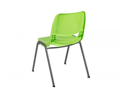 BLNK HERCULES Series Ergonomic Shell Stack Chair with Gray Frame - Green