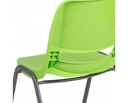 BLNK HERCULES Series Ergonomic Shell Stack Chair with Gray Frame - Green