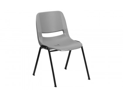 BLNK HERCULES Series Ergonomic Shell Stack Chair - Gray/Black, 17,75"H Seat