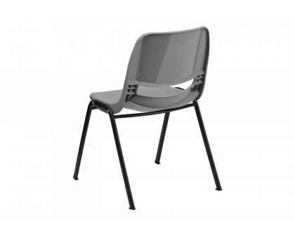 BLNK HERCULES Series Ergonomic Shell Stack Chair - Gray/Black, 17,75"H Seat