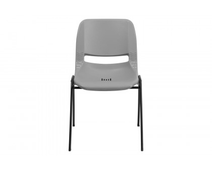 BLNK HERCULES Series Ergonomic Shell Stack Chair - Gray/Black, 17,75"H Seat