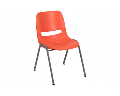 BLNK™ HERCULES Series Ergonomic Shell Stack Chair with Gray Frame - Orange