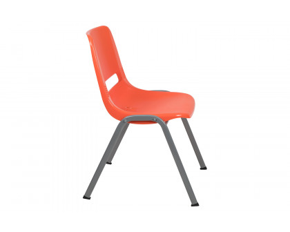 BLNK™ HERCULES Series Ergonomic Shell Stack Chair with Gray Frame - Orange