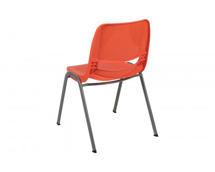 BLNK™ HERCULES Series Ergonomic Shell Stack Chair with Gray Frame - Orange