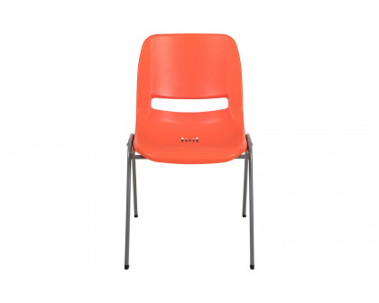 BLNK™ HERCULES Series Ergonomic Shell Stack Chair with Gray Frame - Orange