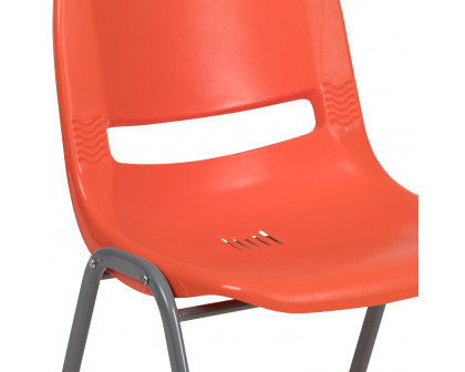 BLNK™ HERCULES Series Ergonomic Shell Stack Chair with Gray Frame - Orange