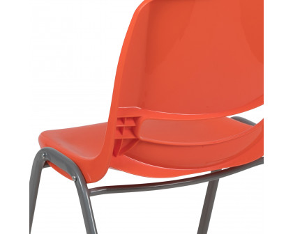 BLNK™ HERCULES Series Ergonomic Shell Stack Chair with Gray Frame - Orange