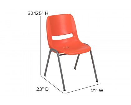 BLNK™ HERCULES Series Ergonomic Shell Stack Chair with Gray Frame - Orange