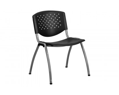 BLNK HERCULES Series Plastic Stack Chair with Titanium Gray Powder Coated Frame