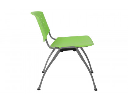 BLNK HERCULES Series Plastic Stack Chair with Titanium Gray Powder Coated Frame - Green