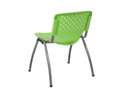 BLNK HERCULES Series Plastic Stack Chair with Titanium Gray Powder Coated Frame - Green