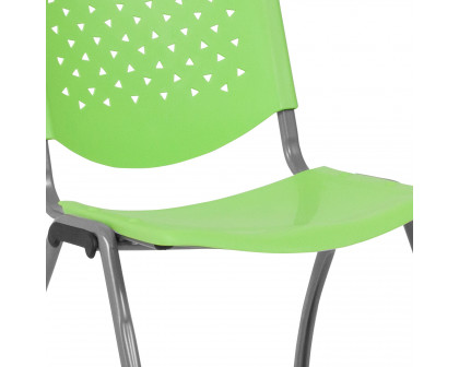 BLNK HERCULES Series Plastic Stack Chair with Titanium Gray Powder Coated Frame - Green