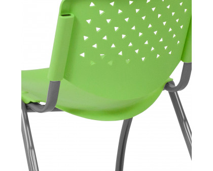 BLNK HERCULES Series Plastic Stack Chair with Titanium Gray Powder Coated Frame - Green