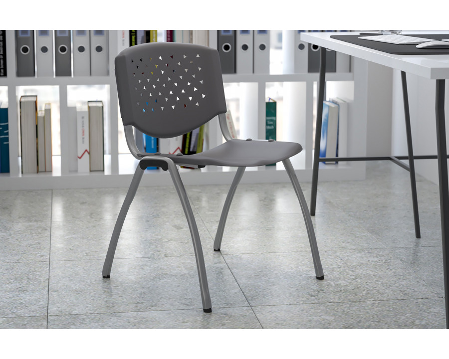 BLNK - HERCULES Series Plastic Stack Chair with Titanium Powder Coated Frame