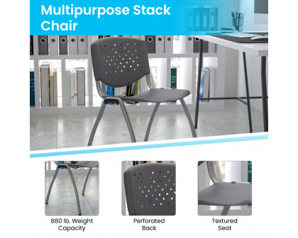 BLNK - HERCULES Series Plastic Stack Chair with Titanium Powder Coated Frame