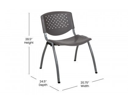 BLNK - HERCULES Series Plastic Stack Chair with Titanium Powder Coated Frame