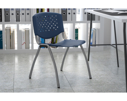 BLNK HERCULES Series Plastic Stack Chair with Titanium Gray Powder Coated Frame