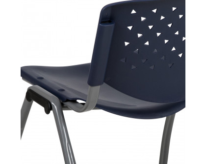 BLNK™ HERCULES Series Plastic Stack Chair with Titanium Gray Powder Coated Frame - Navy