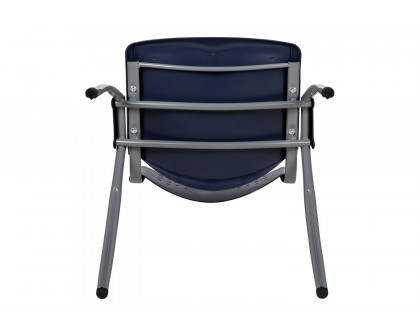 BLNK™ HERCULES Series Plastic Stack Chair with Titanium Gray Powder Coated Frame - Navy