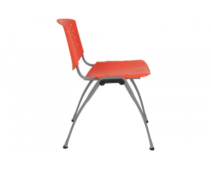 BLNK HERCULES Series Plastic Stack Chair with Titanium Gray Powder Coated Frame - Orange