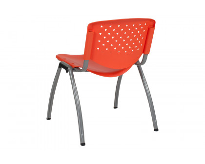 BLNK HERCULES Series Plastic Stack Chair with Titanium Gray Powder Coated Frame - Orange