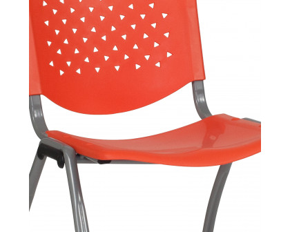 BLNK HERCULES Series Plastic Stack Chair with Titanium Gray Powder Coated Frame - Orange