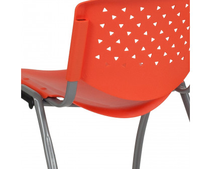 BLNK HERCULES Series Plastic Stack Chair with Titanium Gray Powder Coated Frame - Orange