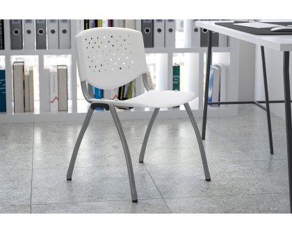 BLNK HERCULES Series Plastic Stack Chair with Titanium Gray Powder Coated Frame