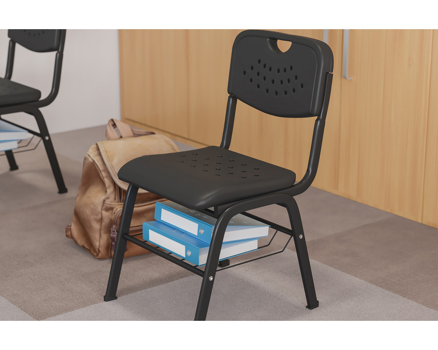 BLNK - HERCULES Series Chair with Black Frame and Book Basket