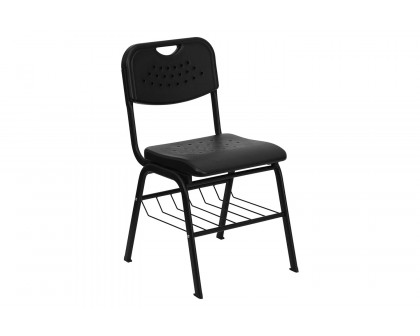 BLNK - HERCULES Series Chair with Black Frame and Book Basket