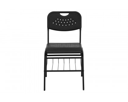 BLNK - HERCULES Series Chair with Black Frame and Book Basket